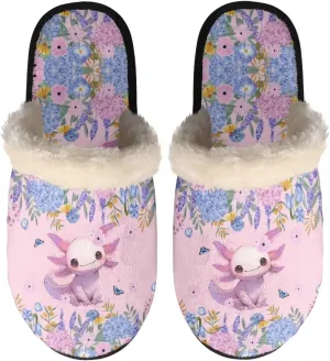 Christmas Slippers Soft Cushion Fuzzy Slippers for Women Indoor Cute Warm Anti-Slip Bedroom Slippers for Kids