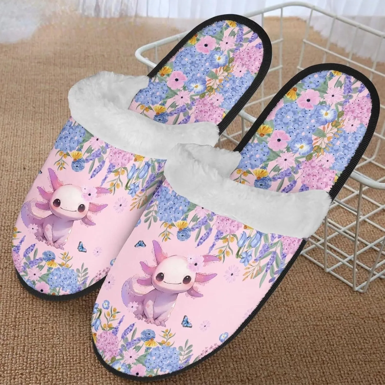 Christmas Slippers Soft Cushion Fuzzy Slippers for Women Indoor Cute Warm Anti-Slip Bedroom Slippers for Kids