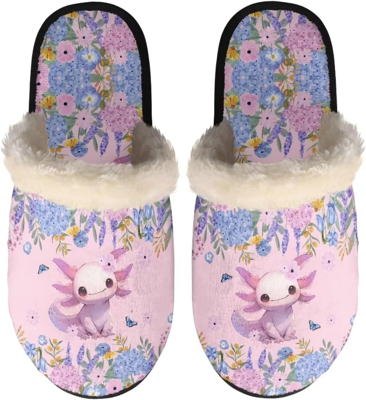Christmas Slippers Soft Cushion Fuzzy Slippers for Women Indoor Cute Warm Anti-Slip Bedroom Slippers for Kids