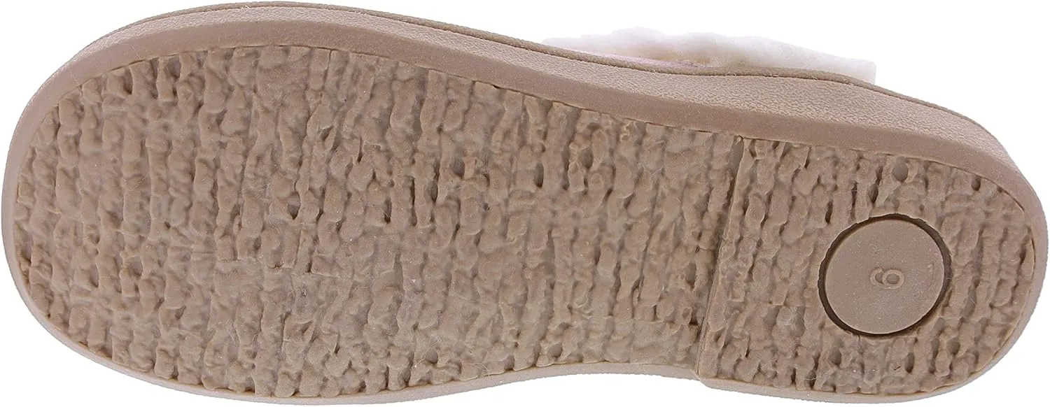 Clarks Womens Suede Leather Ankle Bootie Slipper JMH2034 - Plush Faux Fur Lined - Indoor Outdoor House Slippers For Women