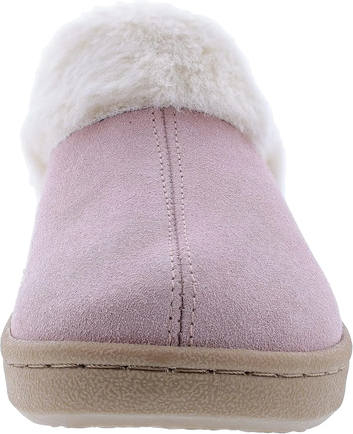 Clarks Womens Suede Leather Ankle Bootie Slipper JMH2034 - Plush Faux Fur Lined - Indoor Outdoor House Slippers For Women