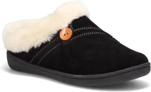 Clarks Womens Suede Leather Clog Slipper JMS0411B - Warm Plush Faux Fur Lining - Indoor Outdoor House Slippers For Women