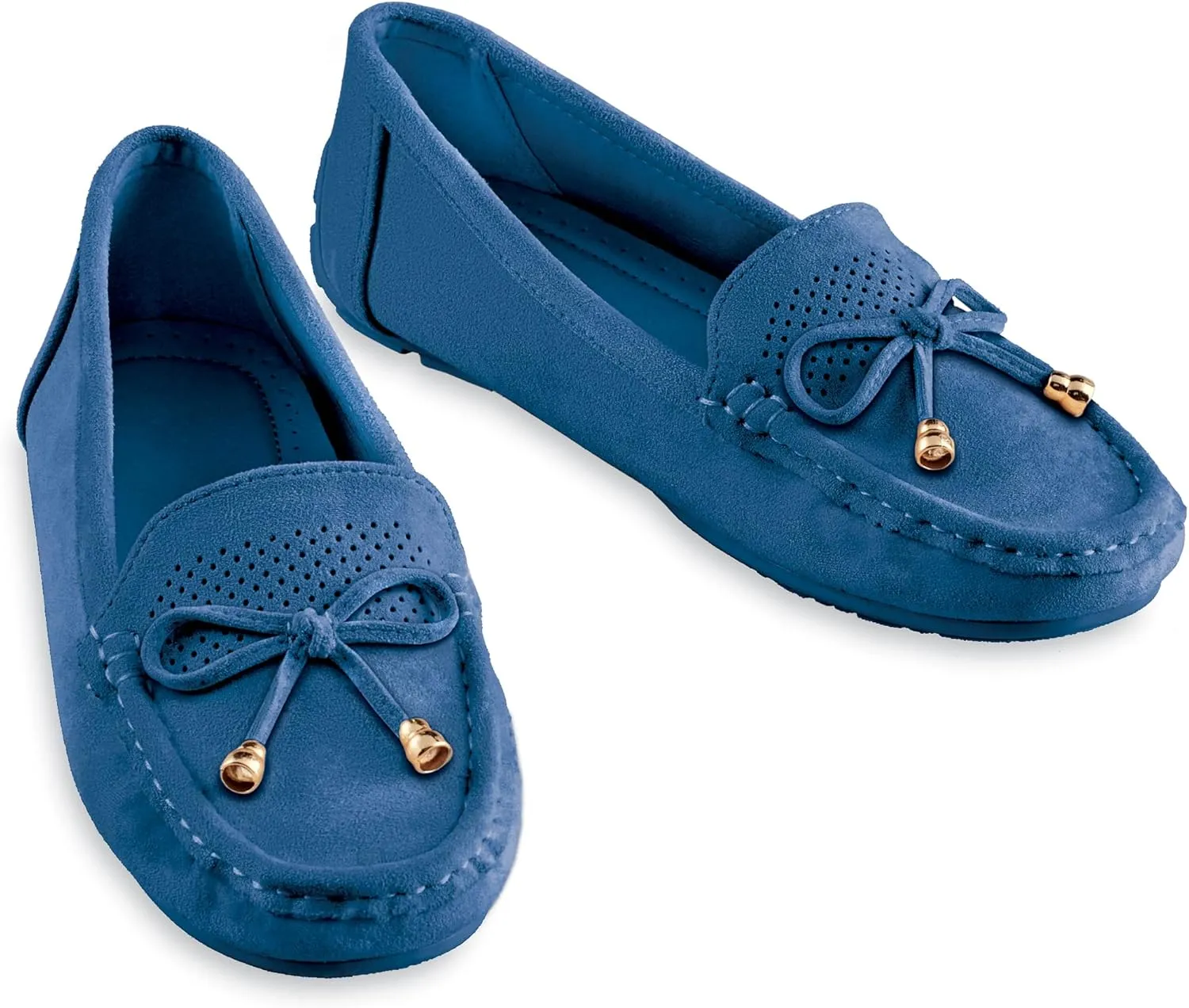 Collections Etc Stylish Microsuede Tassel Tie Cut-Out Pattern Moccasins