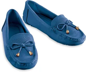 Collections Etc Stylish Microsuede Tassel Tie Cut-Out Pattern Moccasins