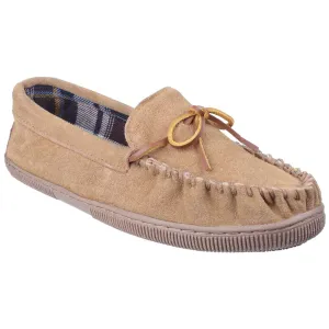 Cotswold Men's Alberta Moccasin Slipper in Beige