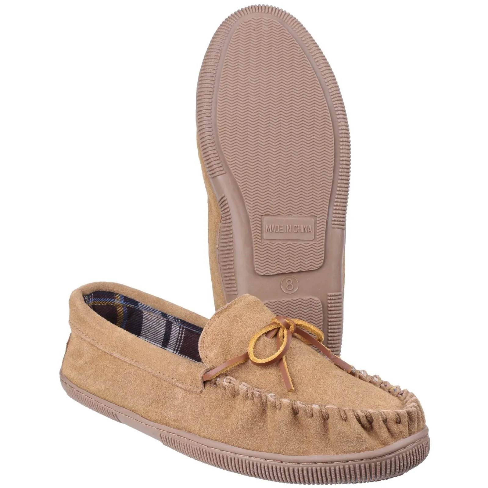 Cotswold Men's Alberta Moccasin Slipper in Beige