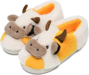COVS Cute Cow Fluffy House Slippers - Kawaii Shoes for Women and Men, Indoor and Outdoor