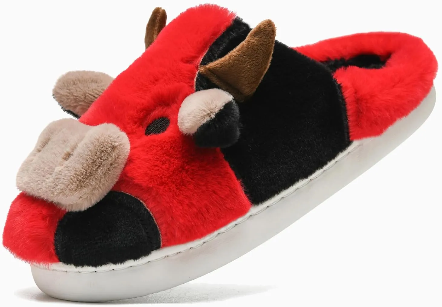 Cow Slippers for Women and Men, Fluffy Cute Cozy Cartoon Cow Cotton House Slipper Womens Milky Cows Animal Preppy Funny Furry Kawaii Bedroom Pillow Cloud Slippers for Women Indoor and Outdoor