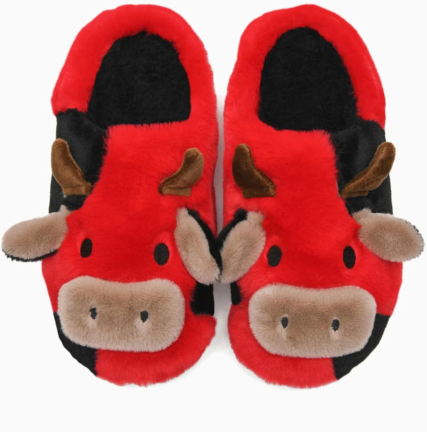 Cow Slippers for Women and Men, Fluffy Cute Cozy Cartoon Cow Cotton House Slipper Womens Milky Cows Animal Preppy Funny Furry Kawaii Bedroom Pillow Cloud Slippers for Women Indoor and Outdoor