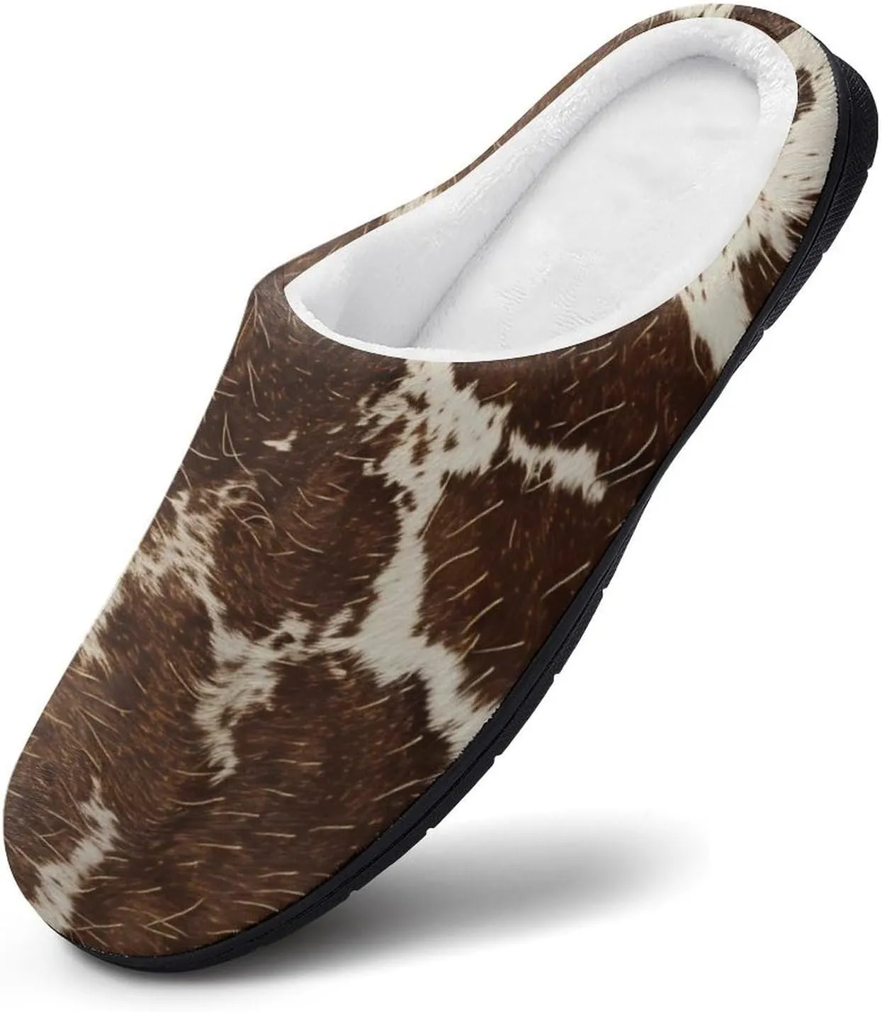 Cowhide Patterns Women's Cotton Slippers Soft Closed Toe House Shoes Non-Slip Slippers for Indoor Outdoor