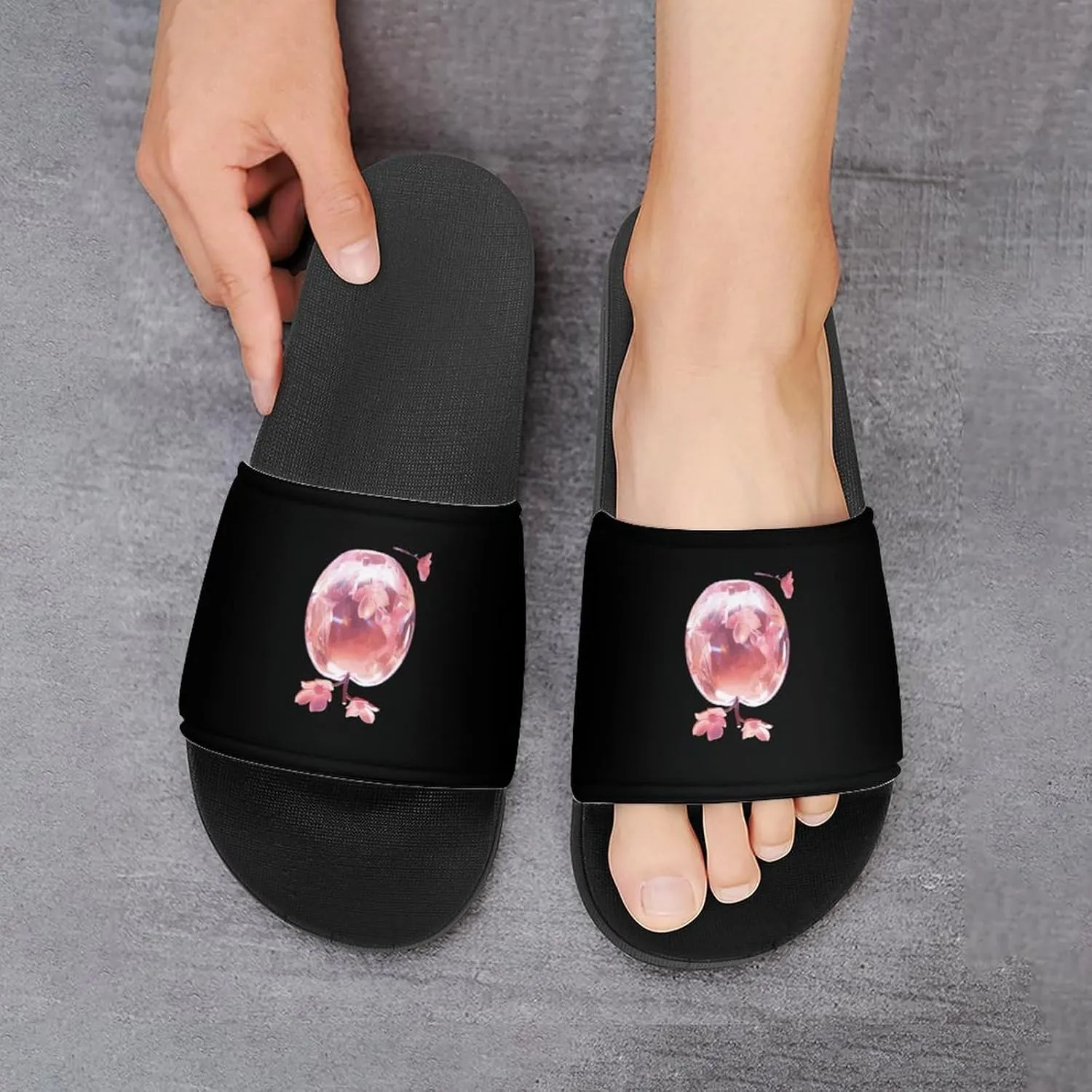 Crystal Apples PVC Home Slippers Non Slip Shower Shoes Bathroom Slippers Sandals for Women Men