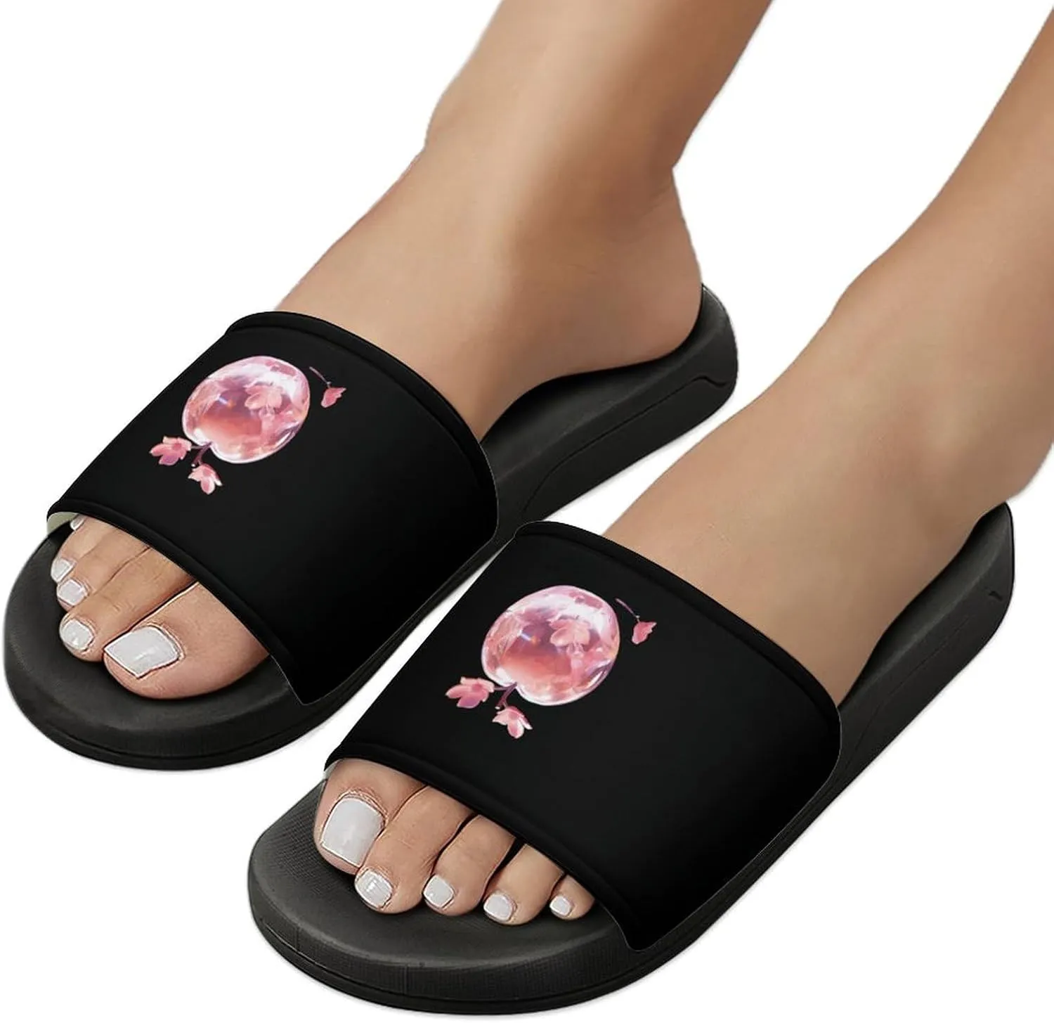 Crystal Apples PVC Home Slippers Non Slip Shower Shoes Bathroom Slippers Sandals for Women Men
