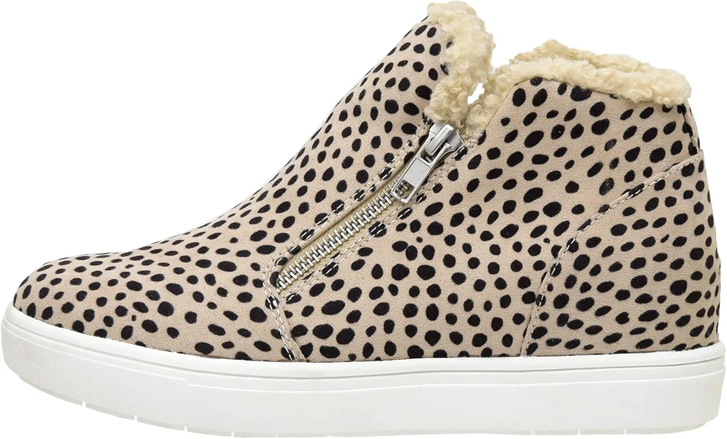 CUSHIONAIRE Women's Heaven Hidden Wedge Faux Shearling Sneaker  Memory Foam