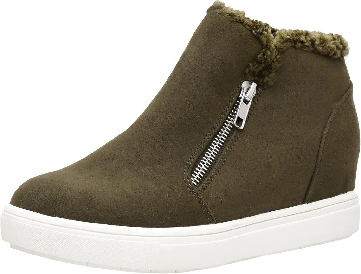 CUSHIONAIRE Women's Heaven Hidden Wedge Faux Shearling Sneaker  Memory Foam