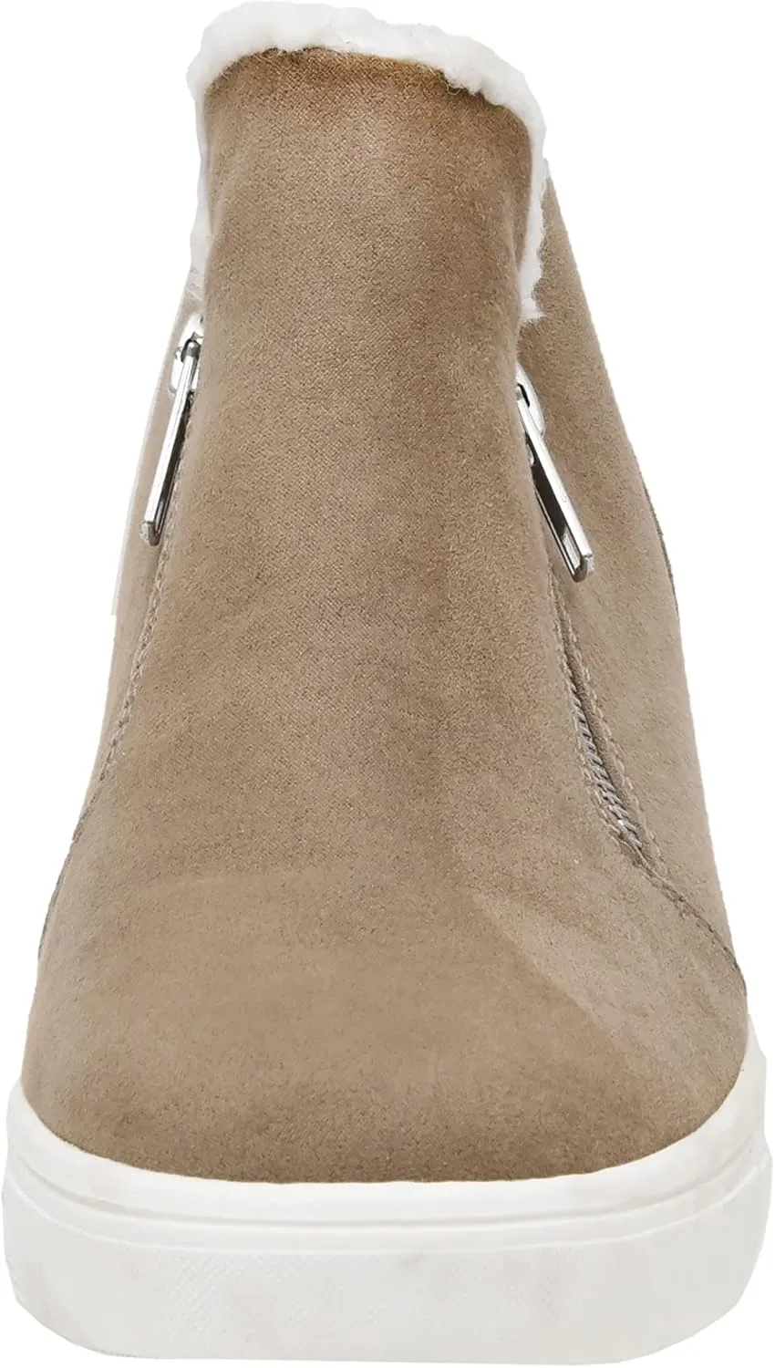 CUSHIONAIRE Women's Heaven Hidden Wedge Faux Shearling Sneaker  Memory Foam
