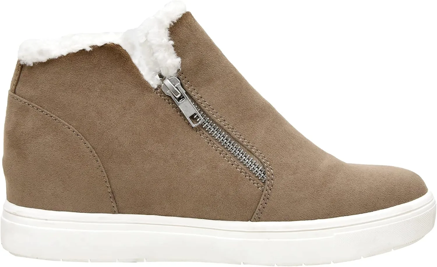 CUSHIONAIRE Women's Heaven Hidden Wedge Faux Shearling Sneaker  Memory Foam