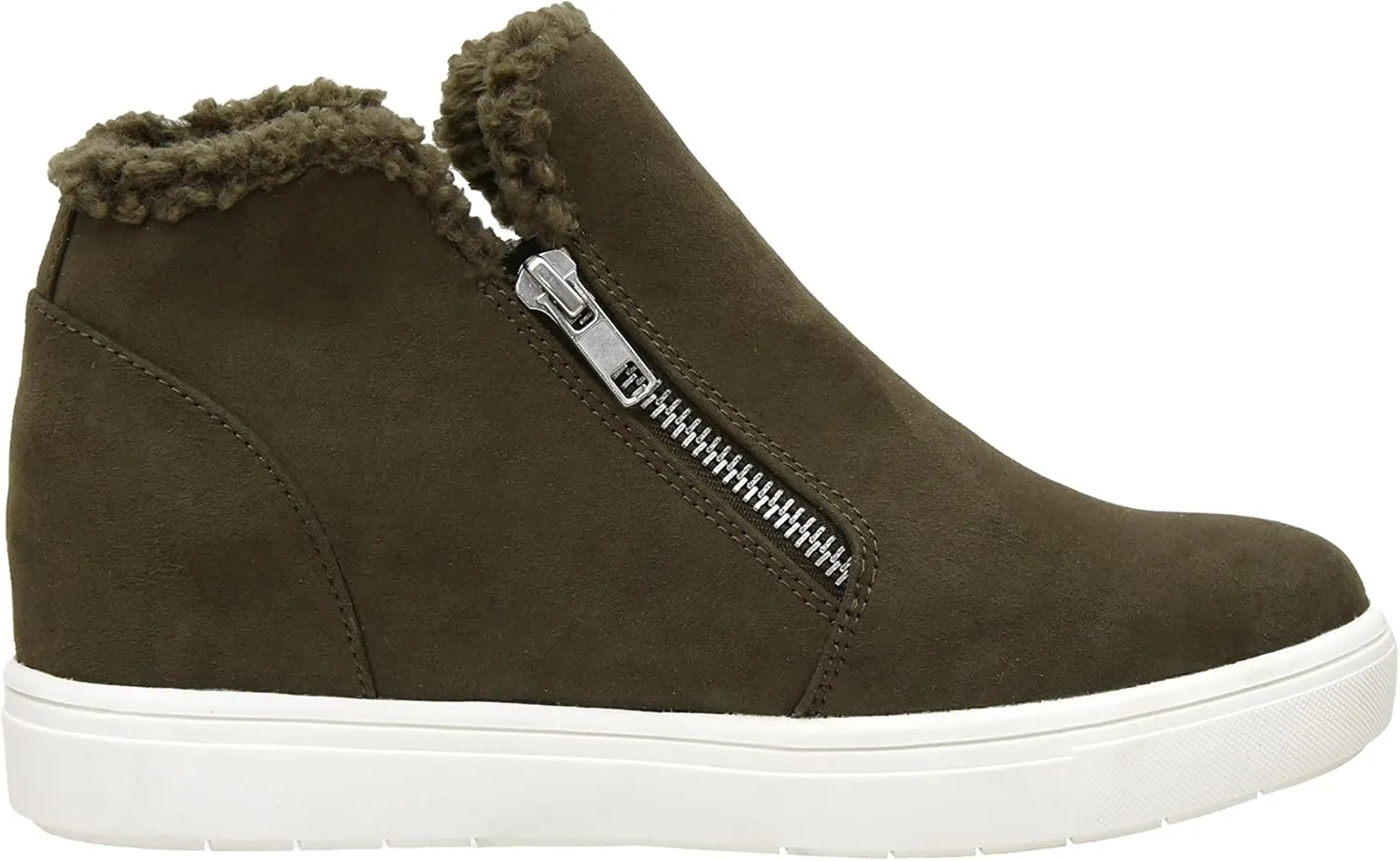 CUSHIONAIRE Women's Heaven Hidden Wedge Faux Shearling Sneaker  Memory Foam