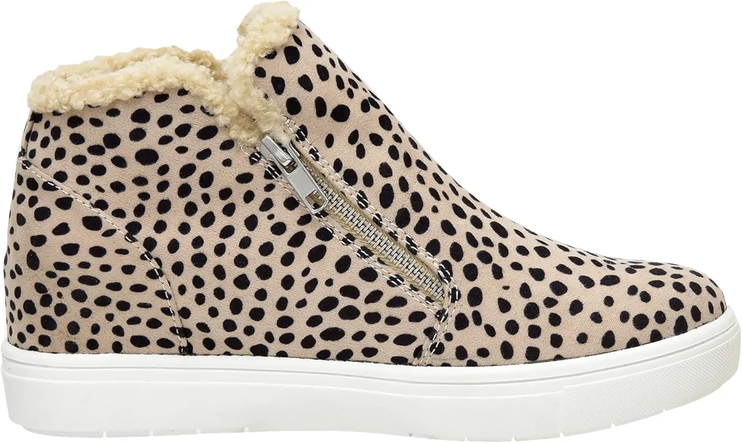 CUSHIONAIRE Women's Heaven Hidden Wedge Faux Shearling Sneaker  Memory Foam