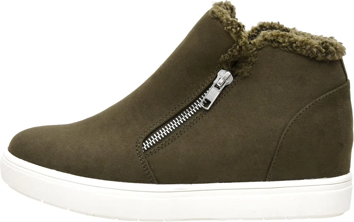 CUSHIONAIRE Women's Heaven Hidden Wedge Faux Shearling Sneaker  Memory Foam