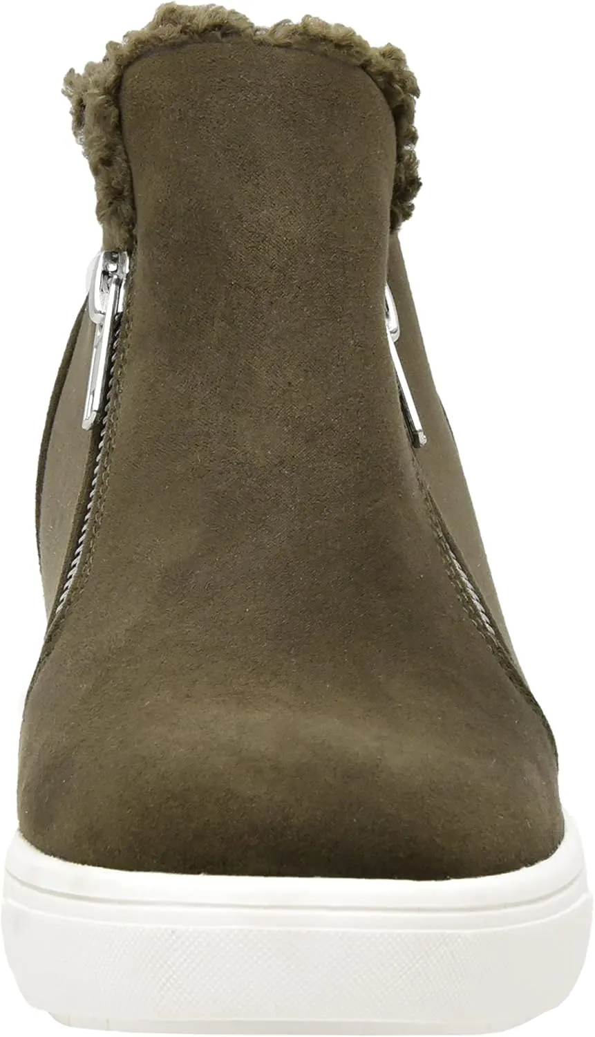 CUSHIONAIRE Women's Heaven Hidden Wedge Faux Shearling Sneaker  Memory Foam
