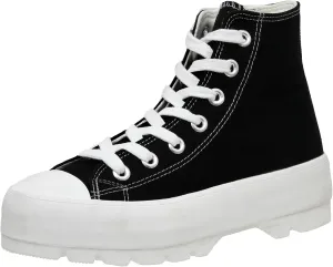 CUSHIONAIRE Women's Vespa high top Canvas Sneaker  Memory Foam and Side Zipper