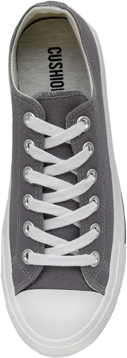 CUSHIONAIRE Women's Vina Low top Canvas Sneaker  Memory Foam