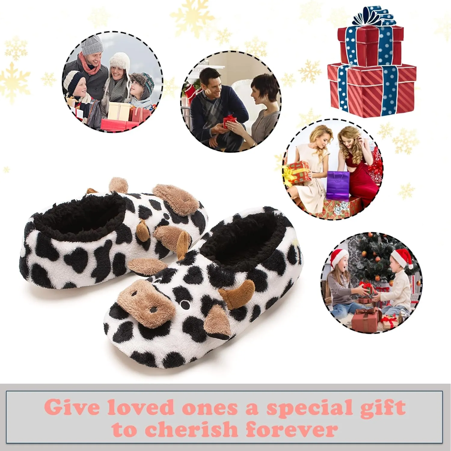 Cute Animal Slippers for Kids Girls Women, Fuzzy House Socks with Soft Anti-Skid Soles - Unique Gifts for Mom and Animal Lovers!