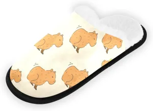Cute Capybara Pattern Slippers Memory Foam Non-Slip Indoor House Slippers Bedroom Hotel Home Shoes for Women Men