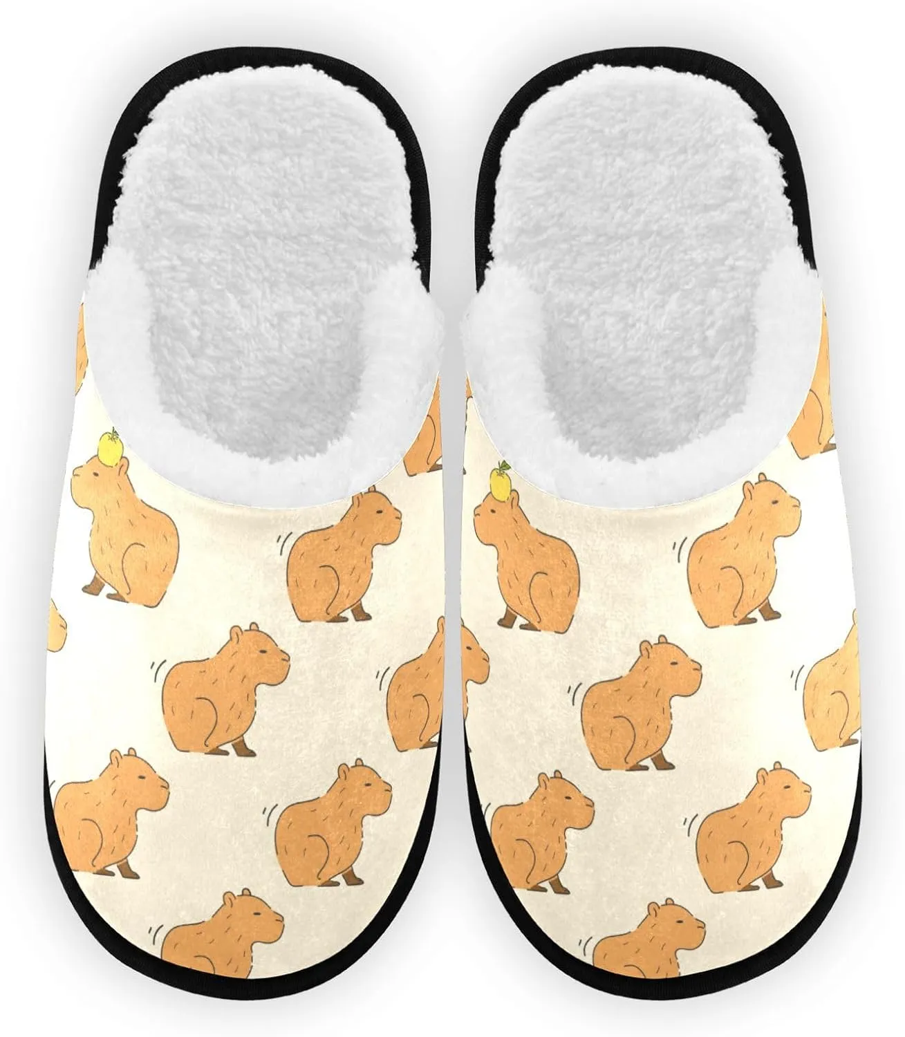 Cute Capybara Pattern Slippers Memory Foam Non-Slip Indoor House Slippers Bedroom Hotel Home Shoes for Women Men