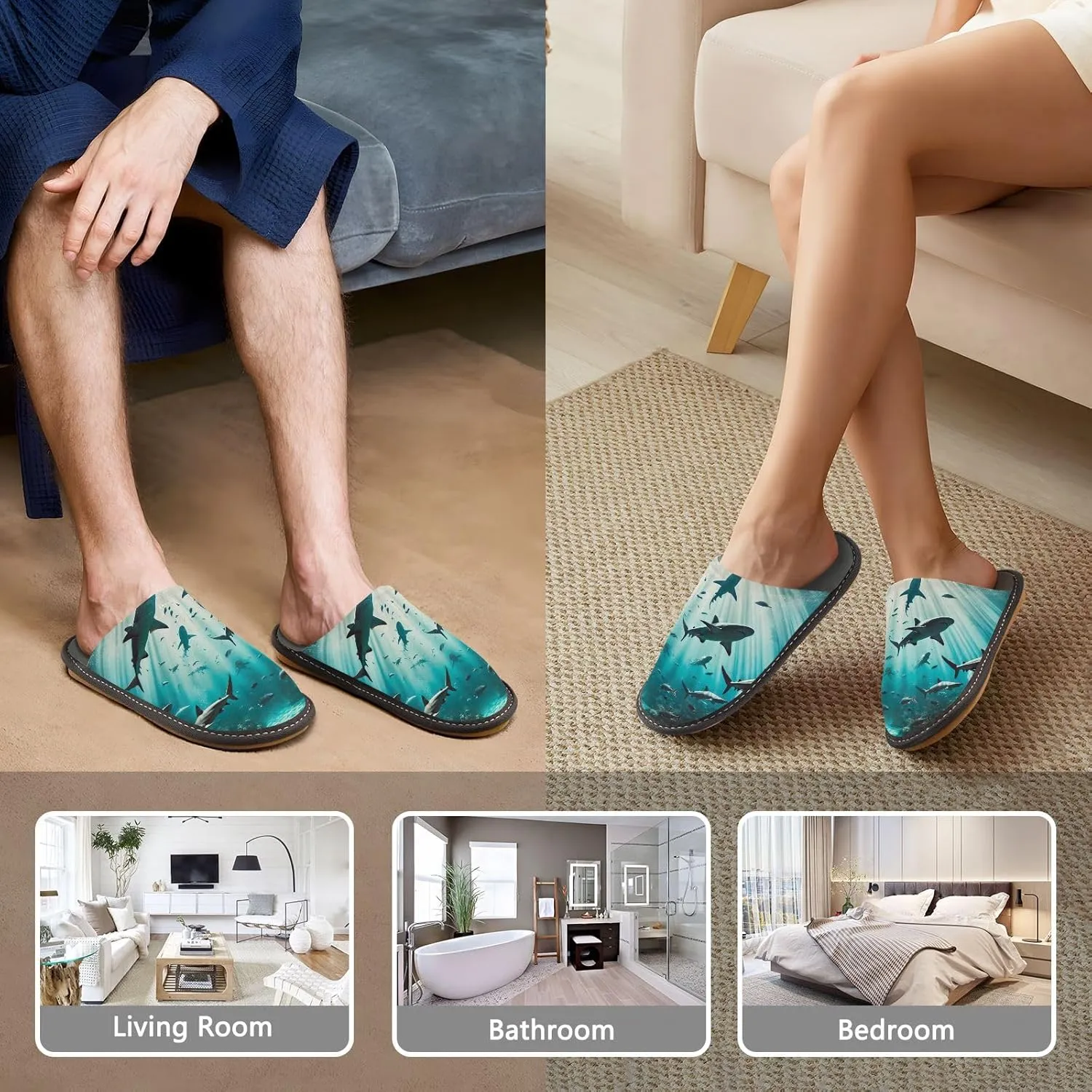 Cute Fuzzy Slippers Mens Houseshoes Women's Indoor Outdoor Slippers Home Slippers for Men