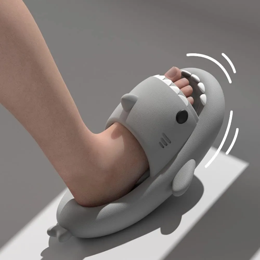 Cute Gradation Shark Slippers Beach Shoes 4CM Thick Soft Sole Summer Shark Slides for Women and Men EVA Non-Slip Bathroom Slippers Sandals indoor and Outdoor