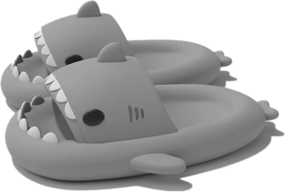 Cute Gradation Shark Slippers Beach Shoes 4CM Thick Soft Sole Summer Shark Slides for Women and Men EVA Non-Slip Bathroom Slippers Sandals indoor and Outdoor