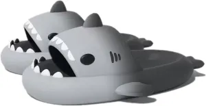 Cute Gradation Shark Slippers Beach Shoes 4CM Thick Soft Sole Summer Shark Slides for Women and Men EVA Non-Slip Bathroom Slippers Sandals indoor and Outdoor
