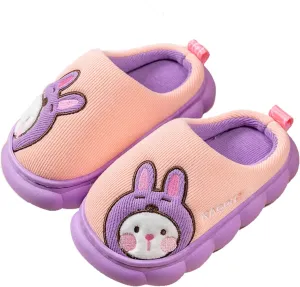 Cute House Slippers for Winter : Boys Girls Warm Cozy Cartoon Animal Slippers for Home Kids Cotton Dinosaur Slip on Memory Foam Non-Slip Indoor Shoes