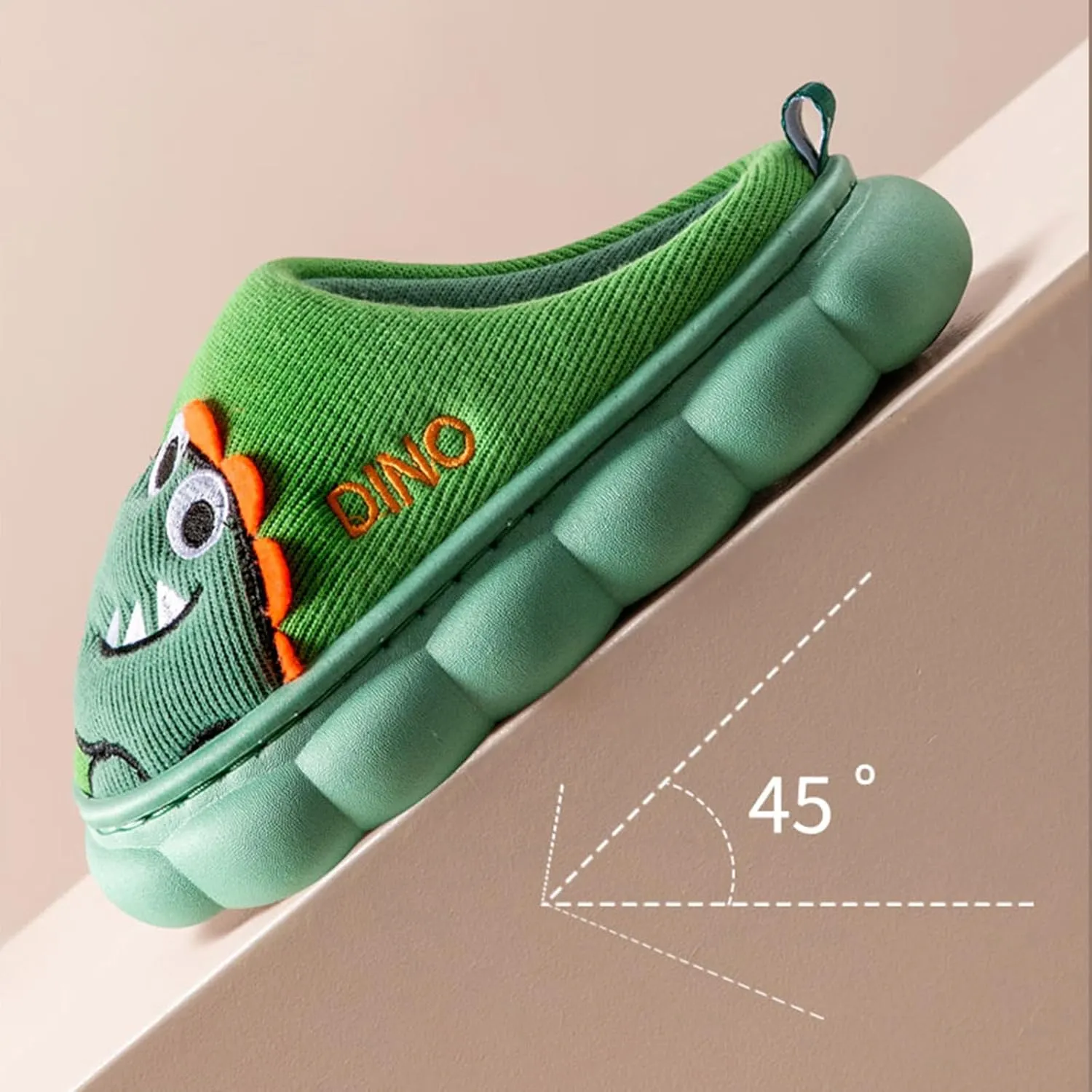 Cute House Slippers for Winter : Boys Girls Warm Cozy Cartoon Animal Slippers for Home Kids Cotton Dinosaur Slip on Memory Foam Non-Slip Indoor Shoes