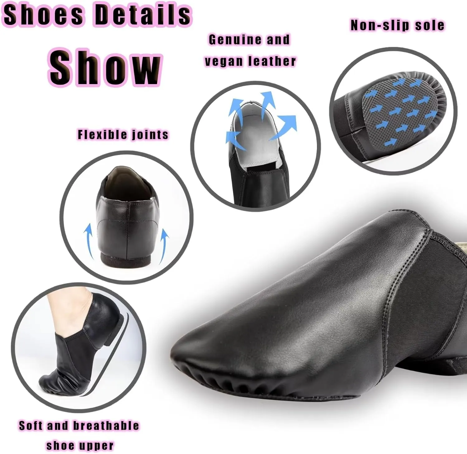 Dance Jazz Shoes,Soft Leather Dance Slippers for Women/Men