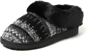 Dearfoams Gifts for Women, Mom, Sister, Wife - Fuzzy Fluffy Memory Foam Slipper - Hannah Knit Clog House Shoe House Slipper