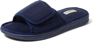 Dearfoams Men's Adjustable Indoor/Outdoor Memory Foam Machine Washable Summer Slide Slipper
