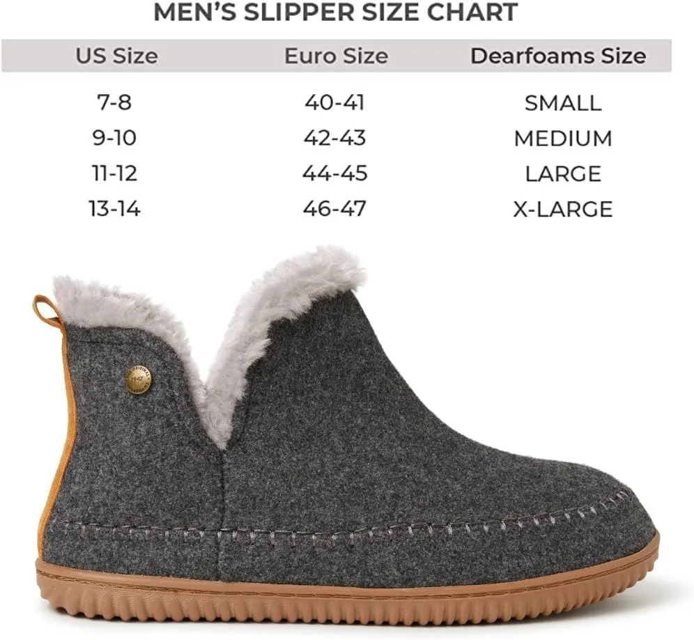 Dearfoams Men's Brixen Indoor/Outdoor Memory Foam Boot Alpine Camping Cozy Slipper House Shoe