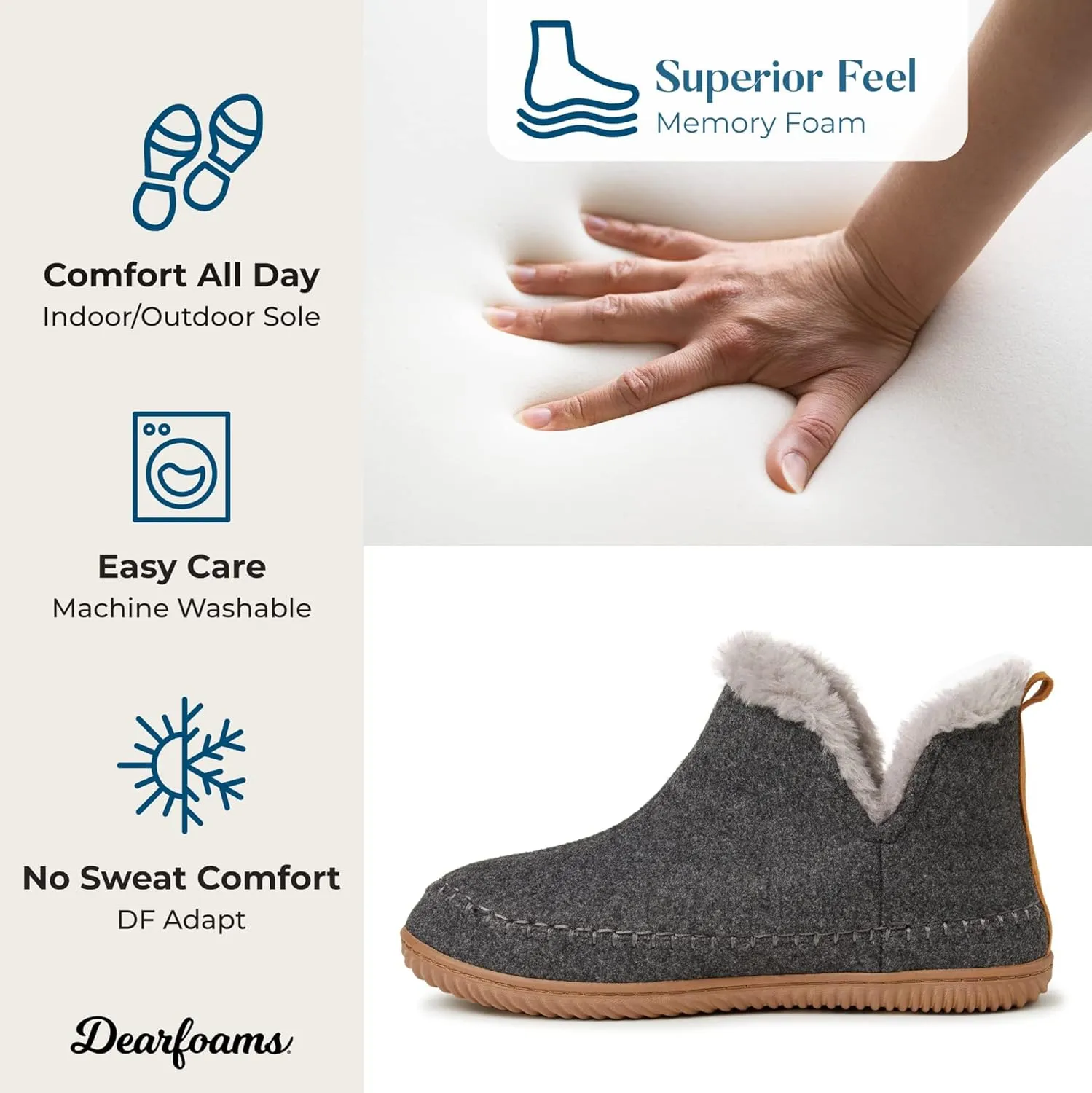 Dearfoams Men's Brixen Indoor/Outdoor Memory Foam Boot Alpine Camping Cozy Slipper House Shoe