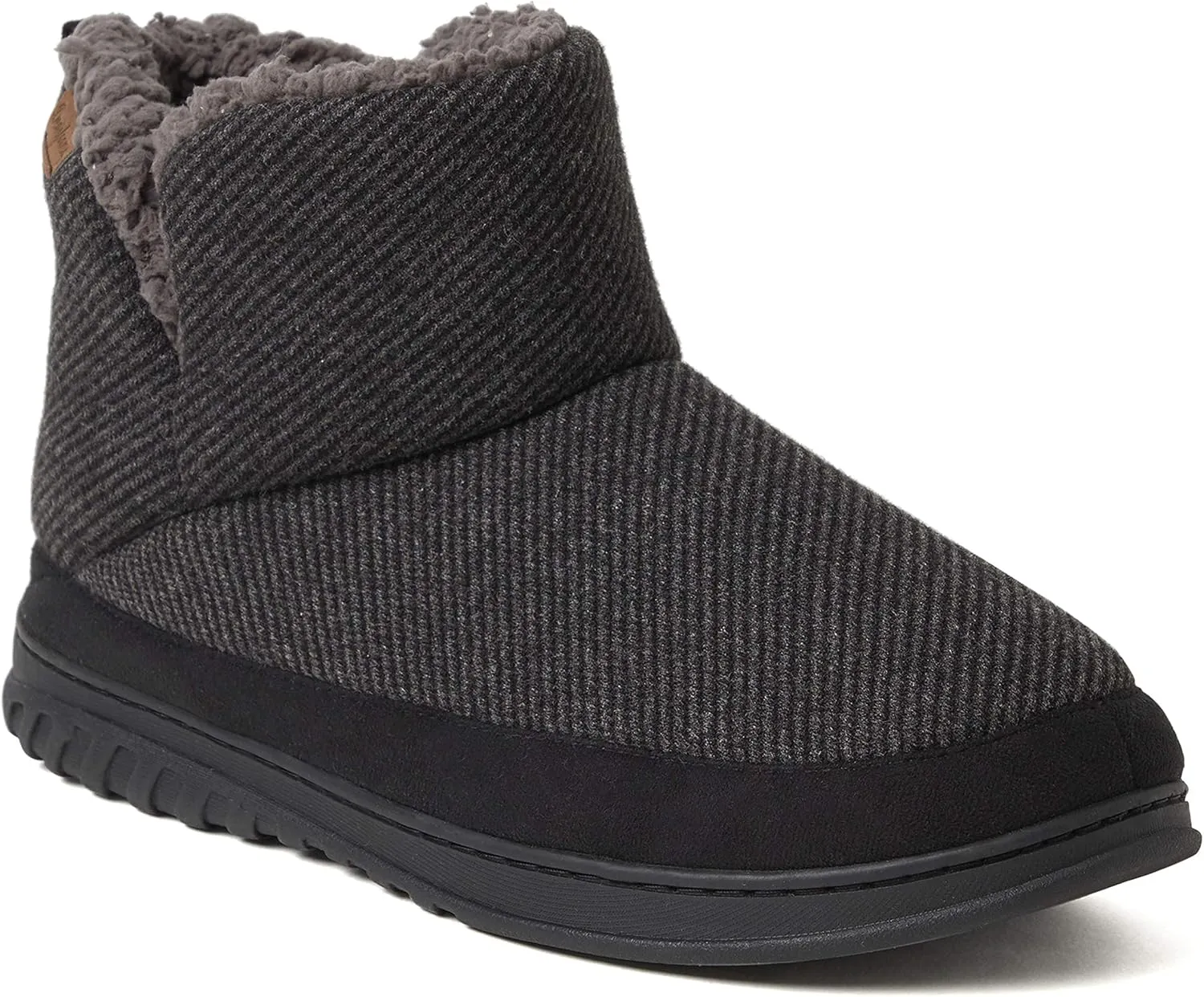 Dearfoams Men's James Woven Indoor/Outdoor Memory Foam Boot Slipper