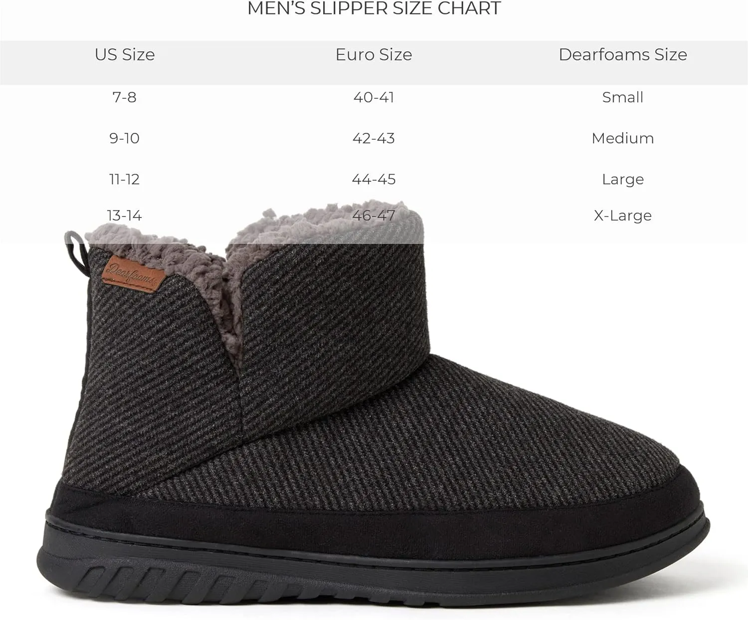 Dearfoams Men's James Woven Indoor/Outdoor Memory Foam Boot Slipper