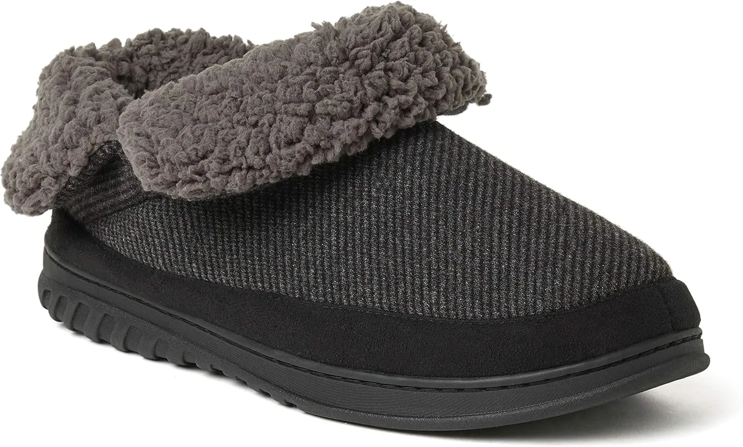 Dearfoams Men's James Woven Indoor/Outdoor Memory Foam Boot Slipper