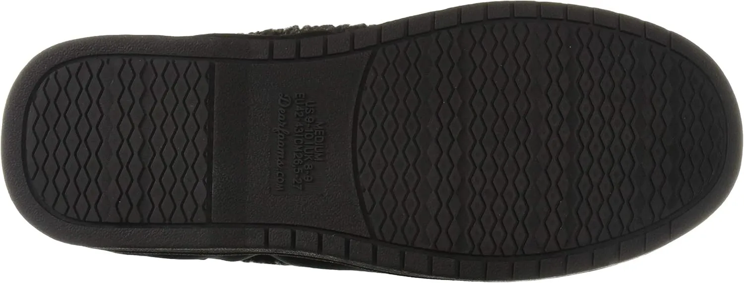 Dearfoams Men's Microsuede Moc Whipstitch Mem Foam Slipper