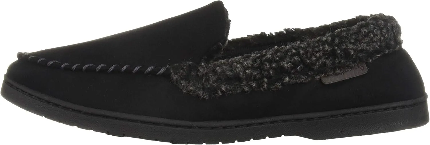 Dearfoams Men's Microsuede Moc Whipstitch Mem Foam Slipper