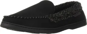 Dearfoams Men's Microsuede Moc Whipstitch Mem Foam Slipper
