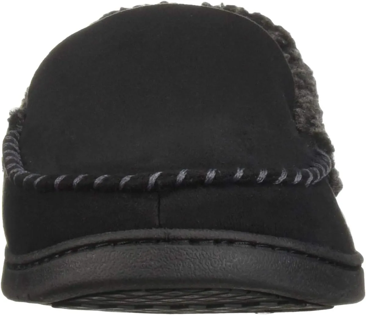 Dearfoams Men's Microsuede Moc Whipstitch Mem Foam Slipper