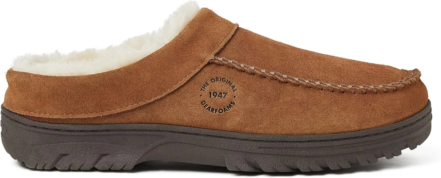 Dearfoams Men's Reed Genuine Suede Clog