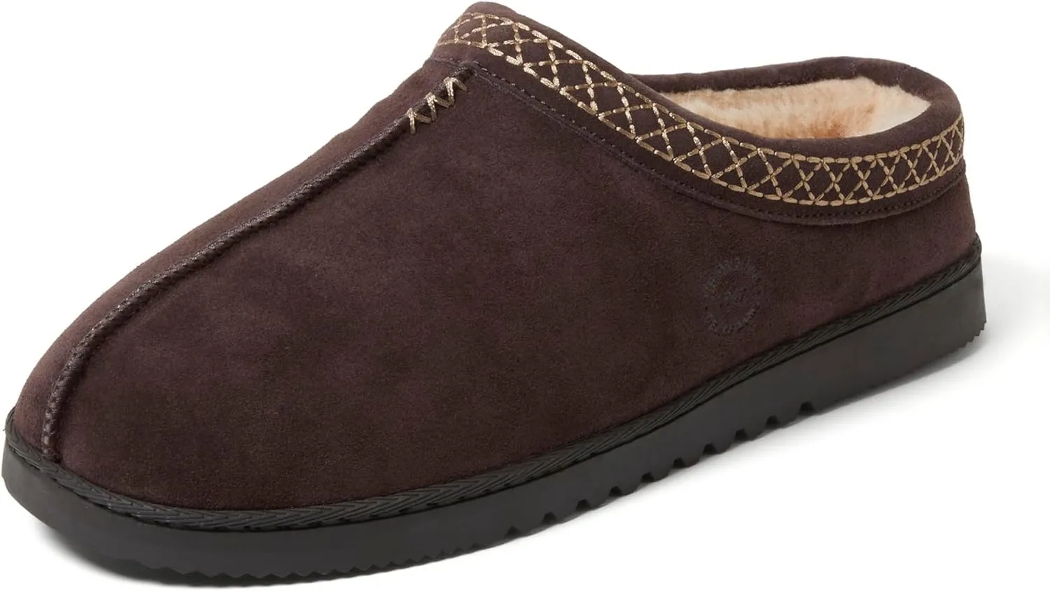 Dearfoams Men's Suede Indoor Outdoor Breathable Memory Foam House Dean Clog Slippers