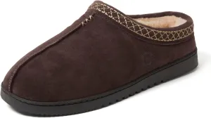Dearfoams Men's Suede Indoor Outdoor Breathable Memory Foam House Dean Clog Slippers
